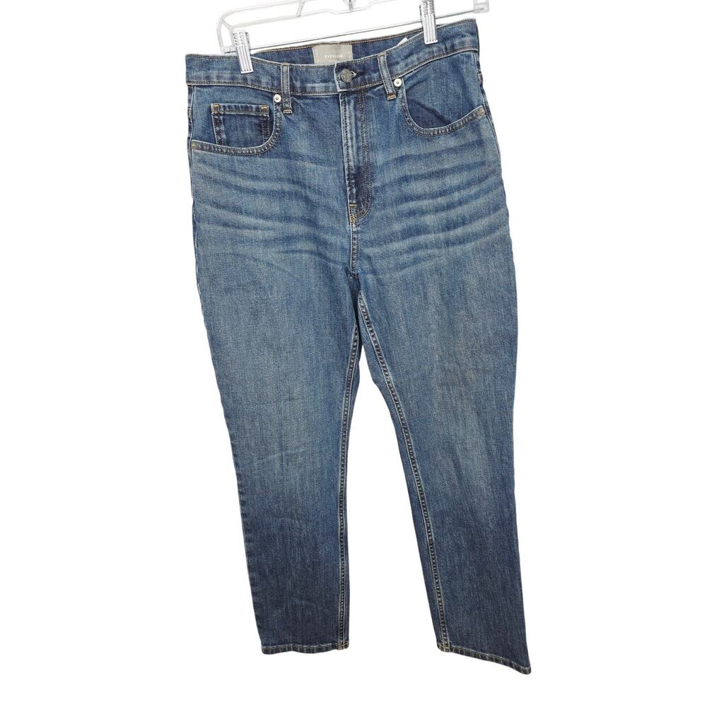 Everlane The Cheeky High Rise Straight Leg Jeans Womens  30 Regular Blue Denim